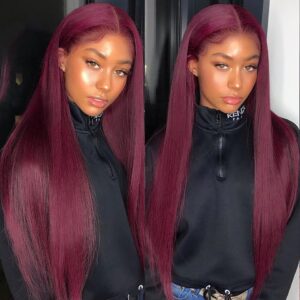 13x4-Burgundy-Lace-Front-Wigs-99J Straight 1