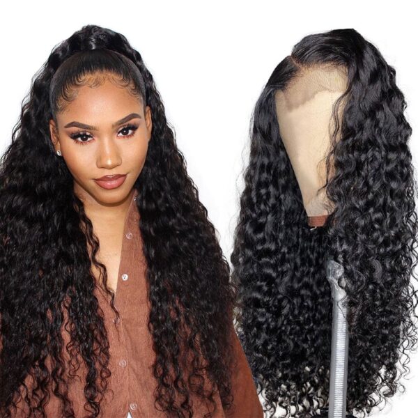 4x4 Water Wave Lace Closure Wig With Baby Hair 1