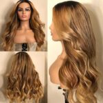 4X4 Ombre Blonde 1b27 Lace Wig Water Wave Texture