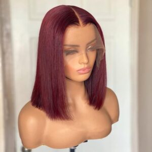 Mannequin with short bob wig t part lace 99J color