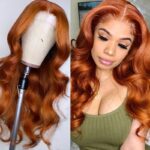 T Part Lace Wig Ginger Orange Straight 3