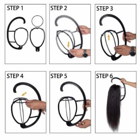 steps to use wig hangers