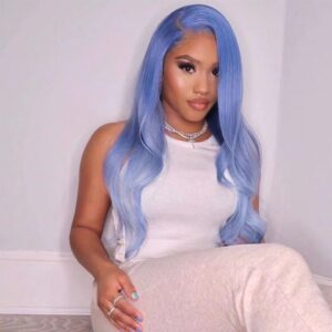 13x6 Blue Ombre Human Hair Wig